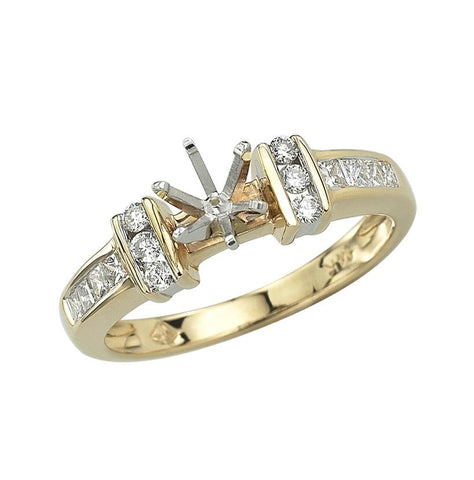 0.34 Ctw Diamond 14k Yellow Gold Round Shape Wedding Engagement Ring