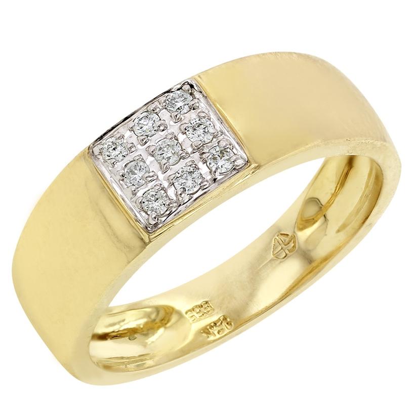 0.17 Ctw Diamond 14k Yellow Gold Round Shape Womens Diamond Ring