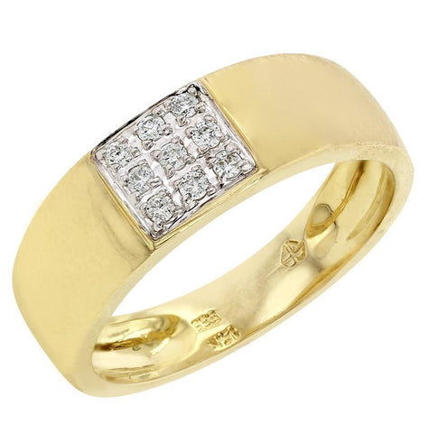 0.17 Ctw Diamond 14k Yellow Gold Round Shape Womens Diamond Ring