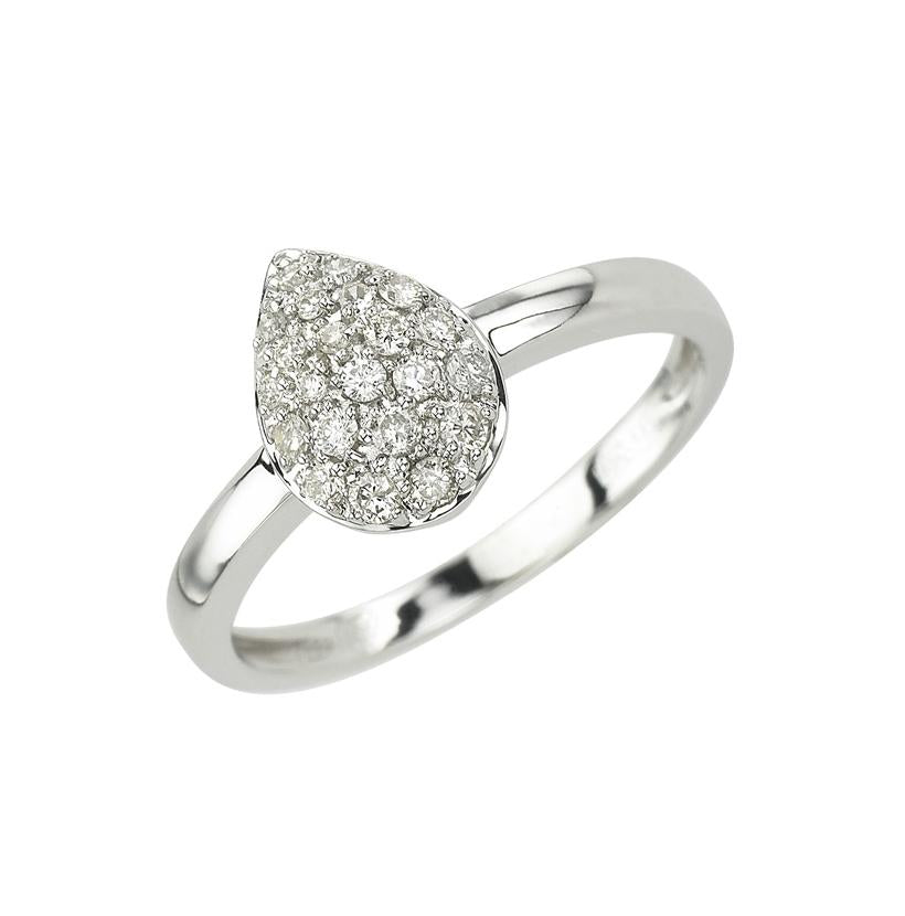 0.25 Ctw Diamond 14k White Gold Round Shape Womens Diamond Ring