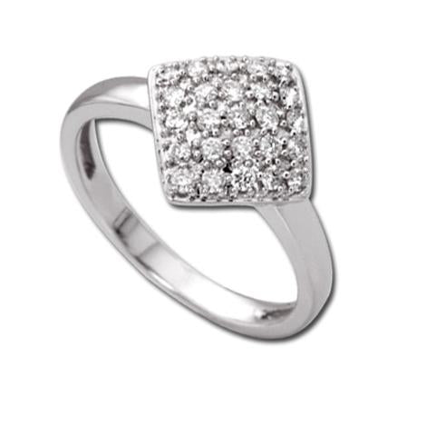 0.35 Ctw Diamond 14k White Gold Round Shape Womens Diamond Ring