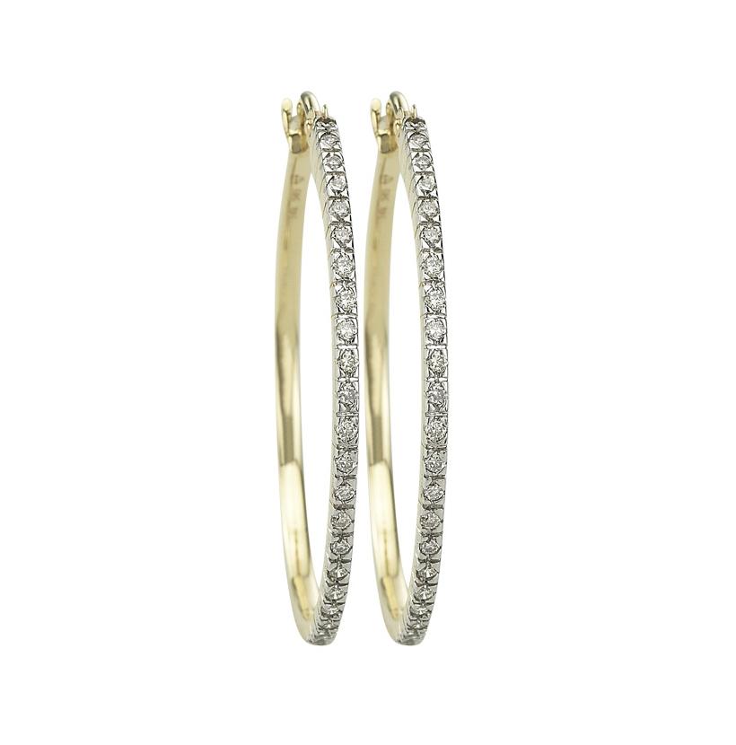 0.34 Ctw Diamond 14k Yellow Gold Round Shape Womens Diamond Earrings