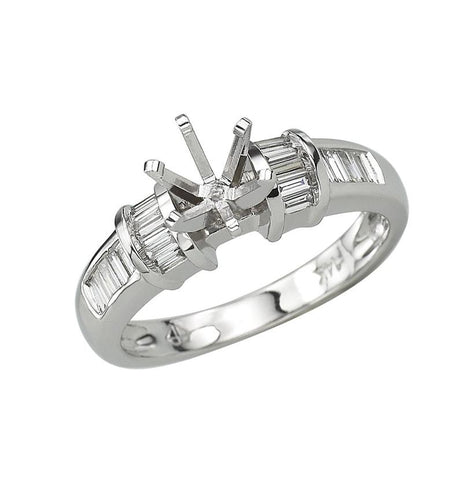 0.32 Ctw Diamond 14k White Gold Tap Baguette Shape Wedding Engagement Ring