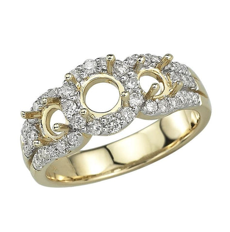 0.5 Ctw Diamond 14k Yellow Gold Round Shape Wedding Engagement Ring