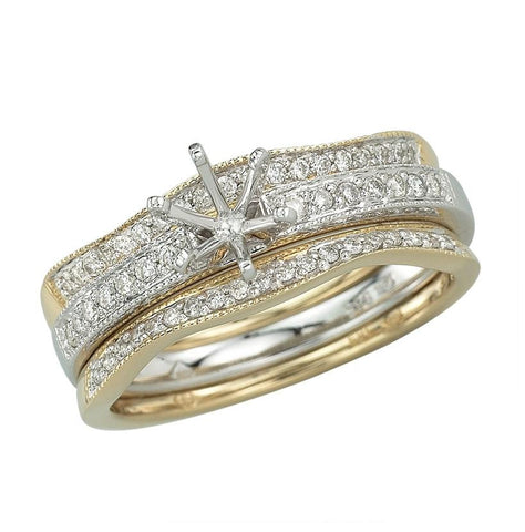 0.26 Ctw Diamond 14k Two Tone Gold Round Shape Wedding Engagement Ring