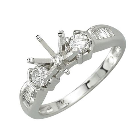 0.49 Ctw Diamond 14k White Gold Round Shape Wedding Engagement Ring