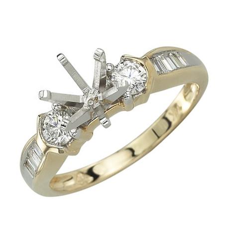 0.49 Ctw Diamond 14k Yellow Gold Tap Baguette Shape Wedding Engagement Ring
