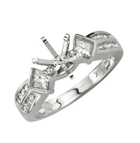0.49 Ctw Diamond 14k White Gold Round Shape Wedding Engagement Ring