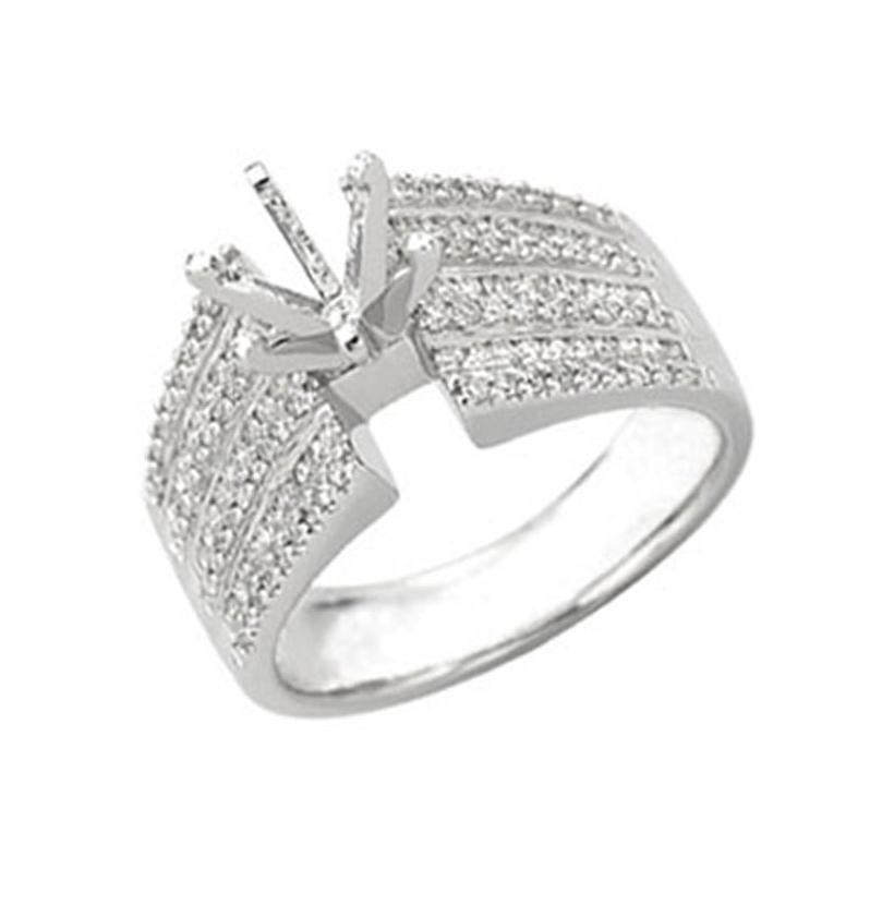 0.64 Ctw Diamond 14k White Gold Round Shape Wedding Engagement Ring