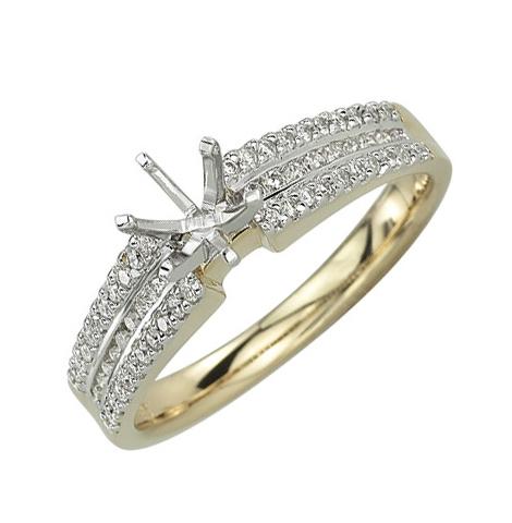 0.27 Ctw Diamond 14k Yellow Gold Round Shape Wedding Engagement Ring