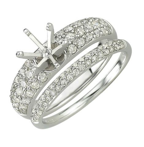 0.71 Ctw Diamond 14k White Gold Round Shape Wedding Engagement Ring