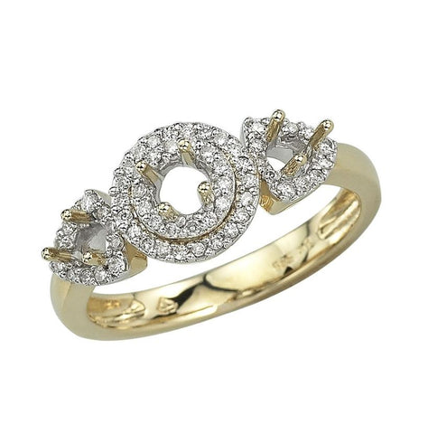 0.21 Ctw Diamond 14k Yellow Gold Round Shape Wedding Engagement Ring