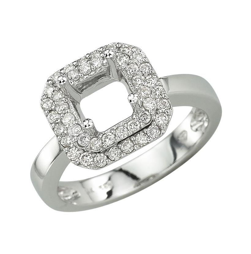 0.34 Ctw Diamond 14k White Gold Round Shape Wedding Engagement Ring