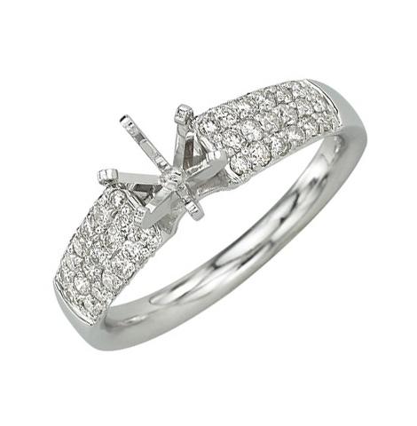 0.6 Ctw Diamond 14k White Gold Round Shape Wedding Engagement Ring
