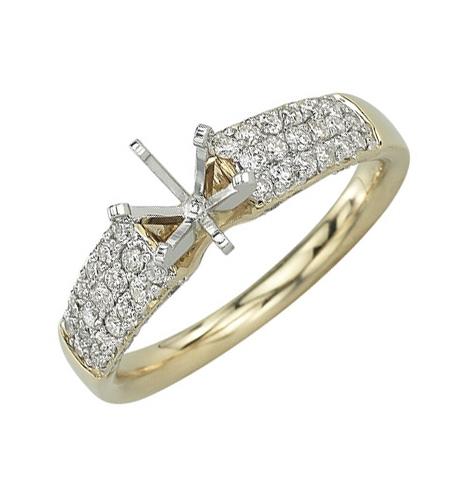 0.6 Ctw Diamond 14k Yellow Gold Round Shape Wedding Engagement Ring