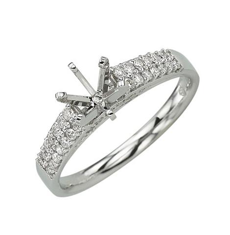 0.34 Ctw Diamond 14k White Gold Round Shape Wedding Engagement Ring