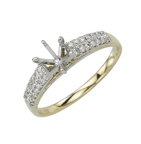 0.34 Ctw Diamond 14k Yellow Gold Round Shape Wedding Engagement Ring