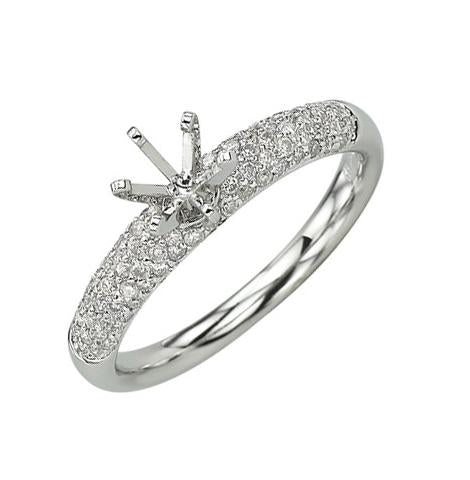 0.37 Ctw Diamond 14k White Gold Round Shape Wedding Engagement Ring