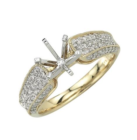 0.47 Ctw Diamond 14k Yellow Gold Round Shape Wedding Engagement Ring