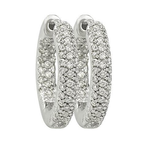 0.63 Ctw Diamond 14k White Gold Round Shape Womens Diamond Earrings