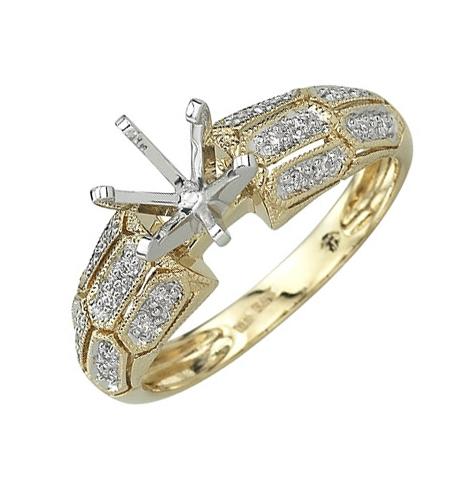 0.11 Ctw Diamond 14k Yellow Gold Round Shape Wedding Engagement Ring