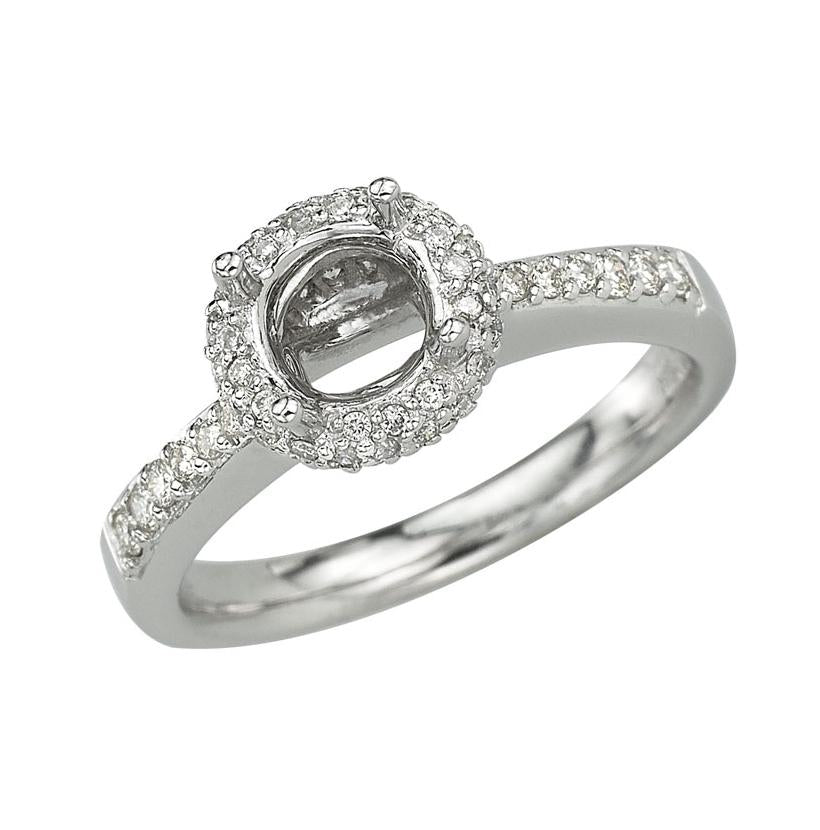 0.31 Ctw Diamond 14k White Gold Round Shape Wedding Engagement Ring