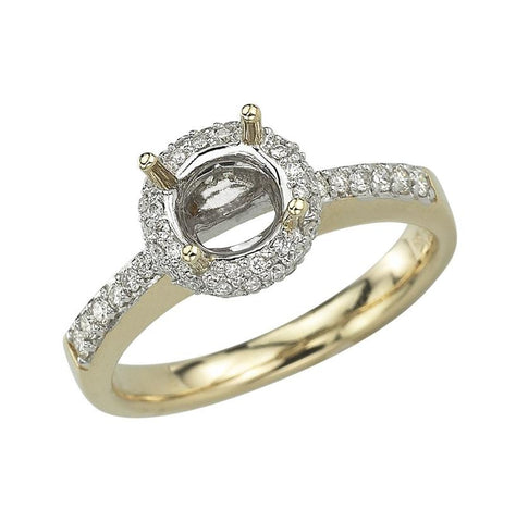 0.31 Ctw Diamond 14k Yellow Gold Round Shape Wedding Engagement Ring