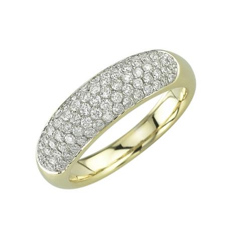 0.82 Ctw Diamond 14k Yellow Gold Round Shape Womens Wedding Band Ring