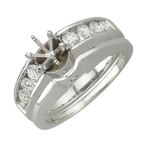 0.78 Ctw Diamond 14k White Gold Round Shape Wedding Engagement Ring