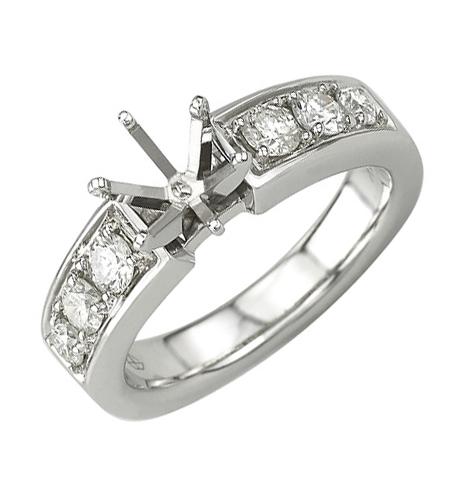 0.6 Ctw Diamond 14k White Gold Round Shape Wedding Engagement Ring
