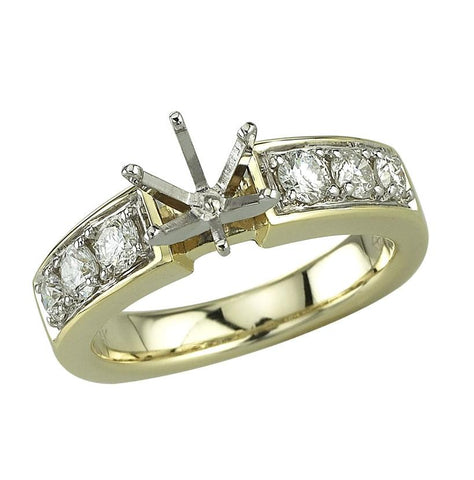 0.6 Ctw Diamond 14k Yellow Gold Round Shape Wedding Engagement Ring