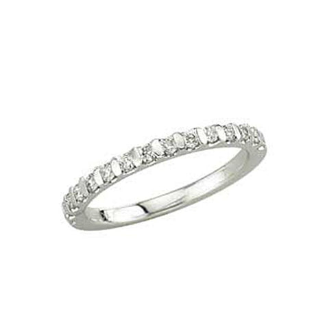 0.29 Ctw Diamond 14k White Gold Round Shape Womens Wedding Band Ring