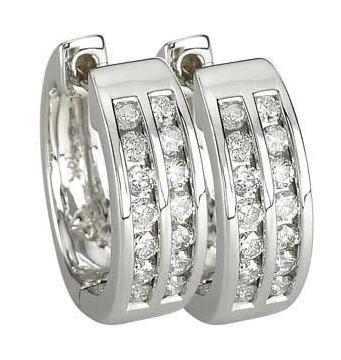 0.49 Ctw Diamond 14k White Gold Round Shape Womens Diamond Earrings