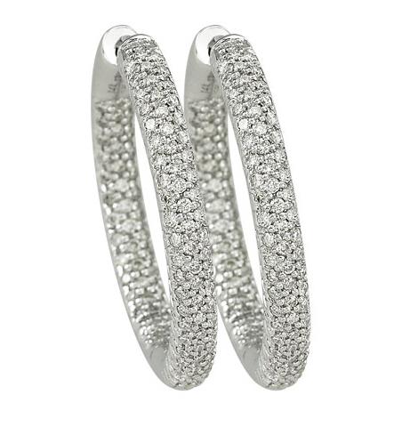 0.99 Ctw Diamond 14k White Gold Round Shape Womens Diamond Earrings