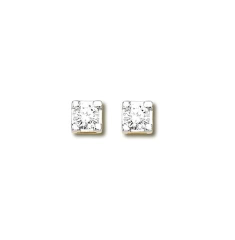 0.1 Ctw Diamond 14k Yellow Gold Round Shape Womens Diamond Earrings