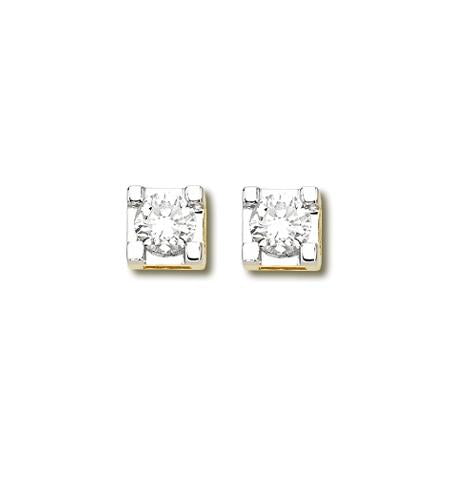 0.35 Ctw Diamond 14k Yellow Gold Round Shape Womens Diamond Earrings