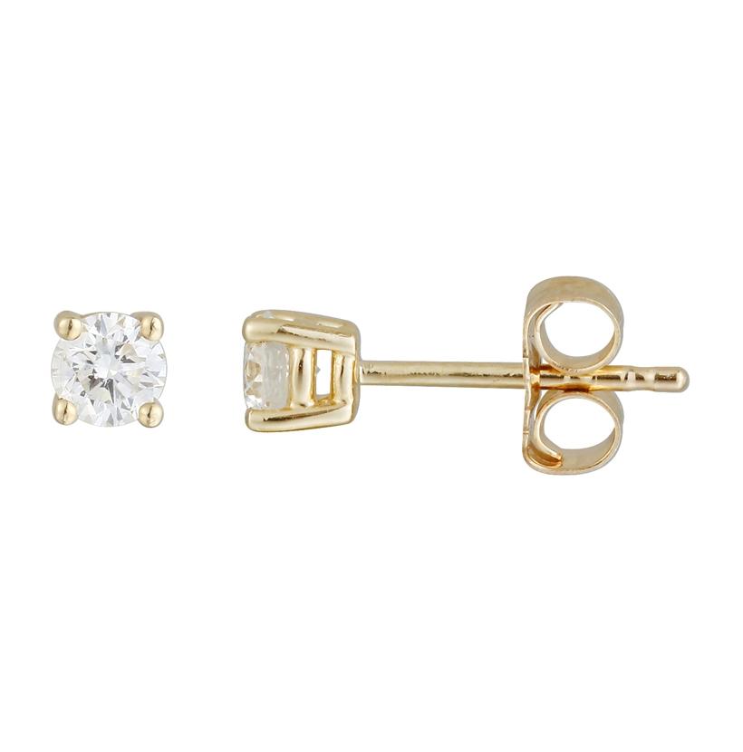 0.36 Ctw Diamond 14k Yellow Gold Round Shape Womens Diamond Earrings