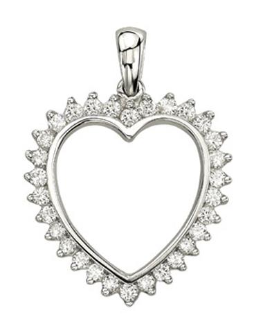 0.74 Ctw Diamond 14k White Gold Round Shape Womens Diamond Necklace Pendant