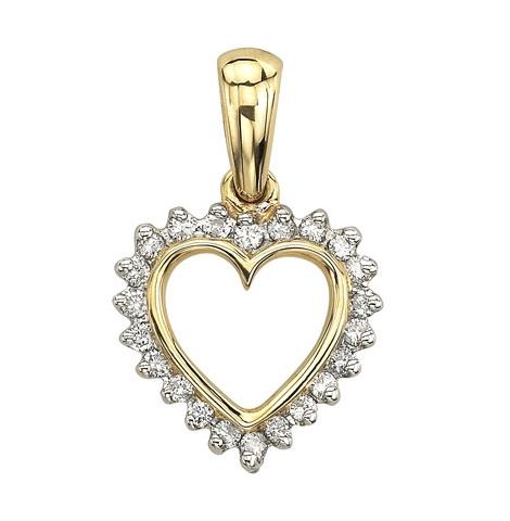 0.24 Ctw Diamond 14k Yellow Gold Round Shape Womens Diamond Necklace Pendant