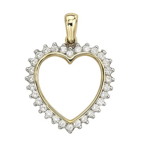 0.74 Ctw Diamond 14k Yellow Gold Round Shape Womens Diamond Necklace Pendant