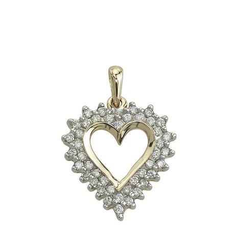 0.49 Ctw Diamond 14k Yellow Gold Round Shape Womens Diamond Necklace Pendant