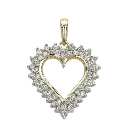 0.99 Ctw Diamond 14k Yellow Gold Round Shape Womens Diamond Necklace Pendant