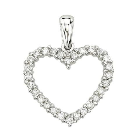 0.49 Ctw Diamond 14k White Gold Round Shape Womens Diamond Necklace Pendant