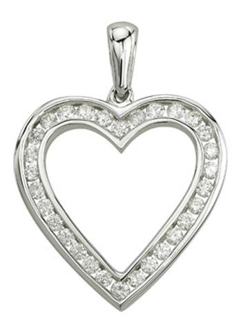 0.99 Ctw Diamond 14k White Gold Round Shape Womens Diamond Necklace Pendant