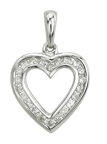 0.23 Ctw Diamond 14k White Gold Round Shape Womens Diamond Necklace Pendant