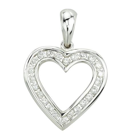 0.48 Ctw Diamond 14k White Gold Round Shape Womens Diamond Necklace Pendant