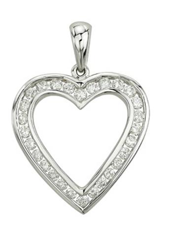 0.73 Ctw Diamond 14k White Gold Round Shape Womens Diamond Necklace Pendant