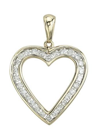 0.74 Ctw Diamond 14k Yellow Gold Round Shape Womens Diamond Necklace Pendant