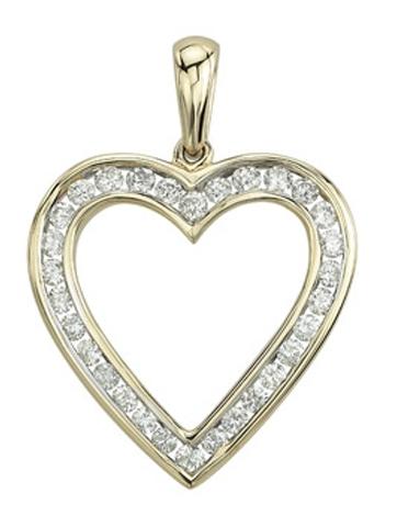 0.99 Ctw Diamond 14k Yellow Gold Round Shape Womens Diamond Necklace Pendant