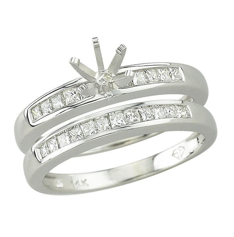 0.48 Ctw Diamond 14k White Gold Round Shape Wedding Engagement Ring